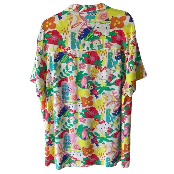 Hello Kitty Hawaiian Shirt Tropical Short Sleeve Button Up Sanrio Hybrid XXL - Picture 5 of 7
